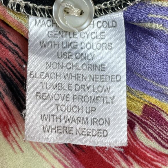 Allison Taylor Button Up Blouse Medium Funky Abstract Southwestern Boho Hipp Vtg - Picture 7 of 15